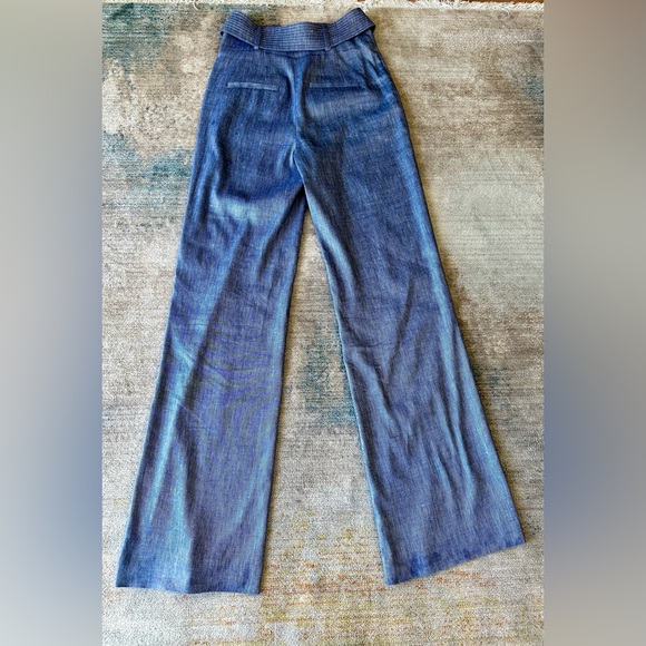 New Like Condition Sunny High Waisted Flare Pants  Veronica Beard 00 Ink White - Picture 8 of 13